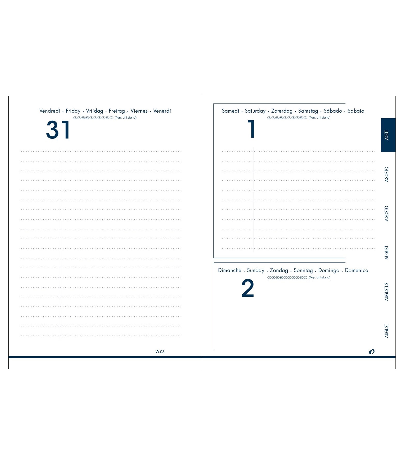 Quo Vadis One Way - diary - School Year Planners -2023/2024 12 months