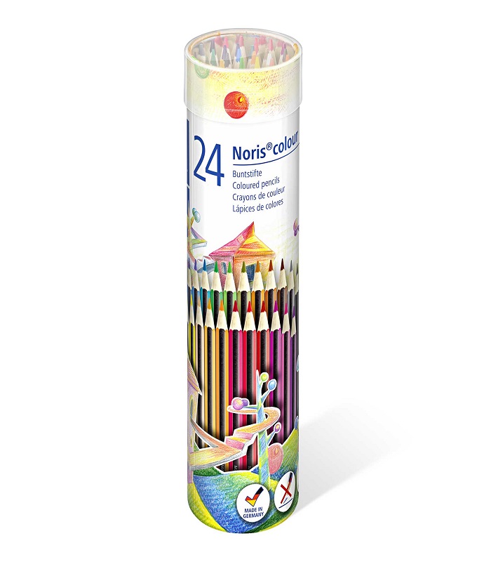STAEDTLER SET OF 24 PENCIL COLORS IN METAL ROUND TIN