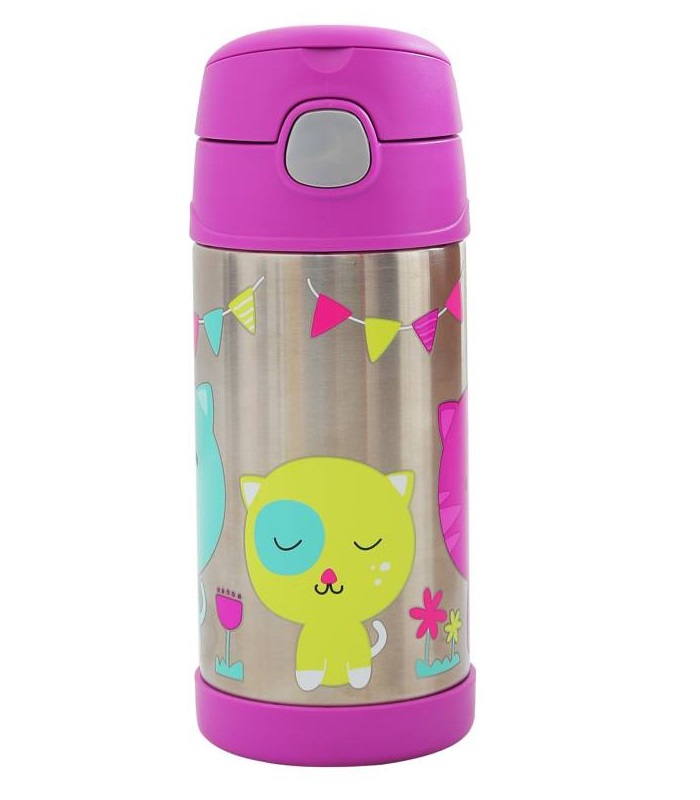 THERMOS® FUNTAINER® 355 ml STAINLESS STEEL WATER BOTTLE WITH STRAW- CAT