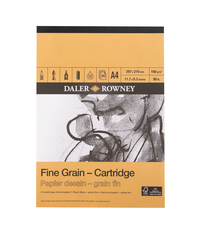 Daler Rowney Fine Grain Drawing Cartridge Pad 30 Sheets  A4