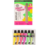 Daler-Rowney Simply Acrylic Paint Set 6 X 12 ml  neon & glow Color Tubes