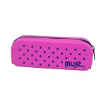 MUST SILICONE PENCIL POUCH FOCUS STARS AND HEARTS 4 COLORS