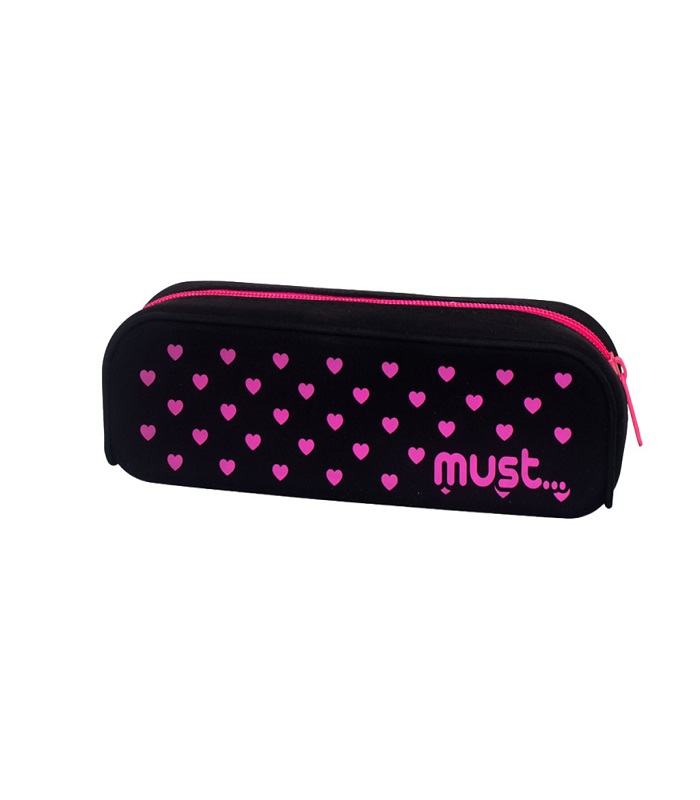 MUST SILICONE PENCIL POUCH FOCUS STARS AND HEARTS 4 COLORS