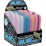 MUST SILICONE PENCIL POUCH 20X5X6 MUST FOCUS GLOW IN THE DARK 4COLORS