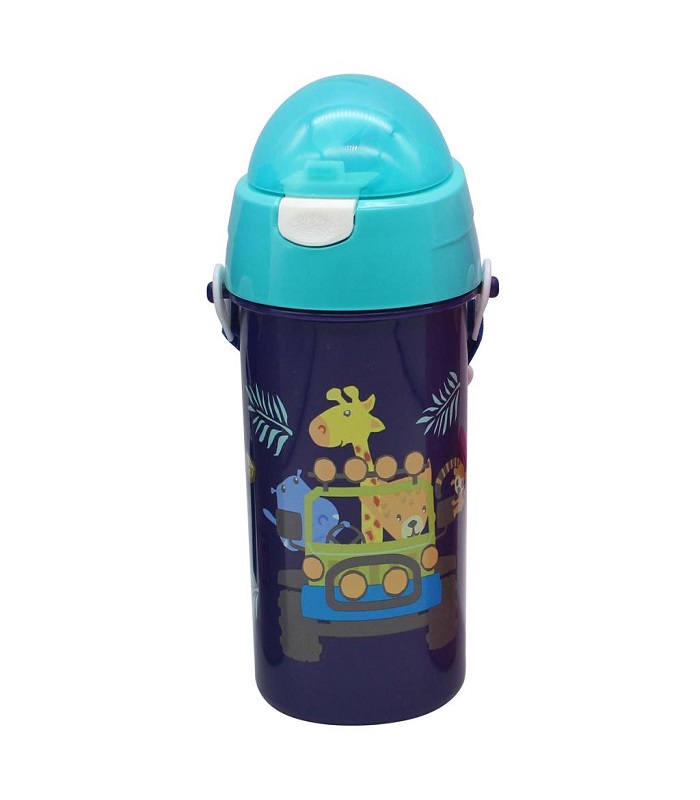 MUST WATER BOTTLE 500ML 4DESIGNS WITH STRAW 9X19CM
