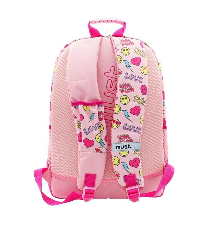 MUST SCHOOL BACKPACK SMILEY WORLD 3 CASES