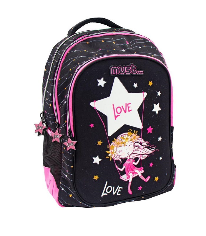 MUST BACKPACK STAR LOVE GLOW IN THE DARK 3 CASES