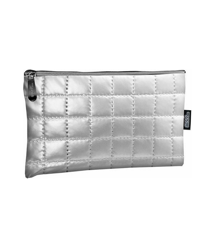 MUST COSMETIC BAG-PENCIL CASE SOFT SILVER PEARL