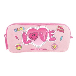 MUST PENCIL CASE 2-ZIPPERS SMILEY LOVE