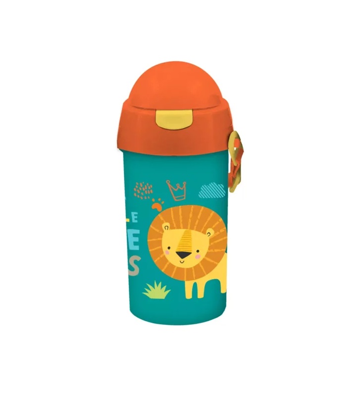MUST WATER CANTEEN 500ML WITH STRAW 9X19CM 4 DESIGNS BOY