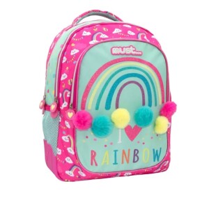 MUST SCHOOL BACKPACK I LOVE RAINBOW 3 CASES