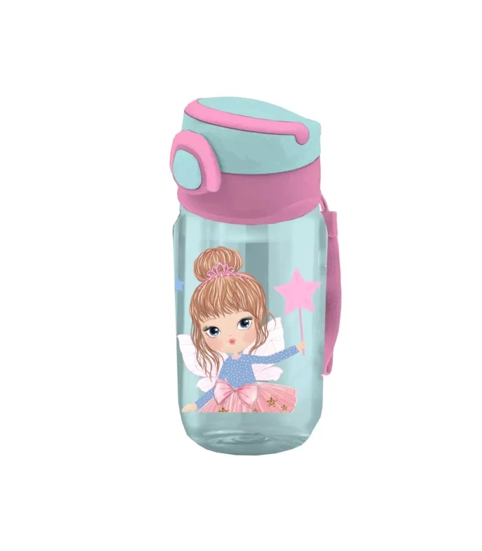 MUST WATER BOTTLE 500ML WITH STRAW 7×17,5CM 4 DESIGNS