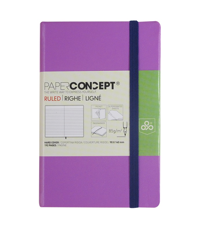 PAPER CONCEPT Hard Cover Executive Notebook - Fluo Colors - 14 x 9 cm