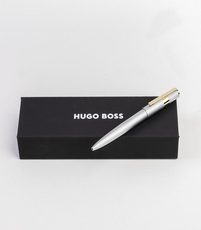 Hugo Boss Ballpoint pen Gear Pinstripe Silver / Gold