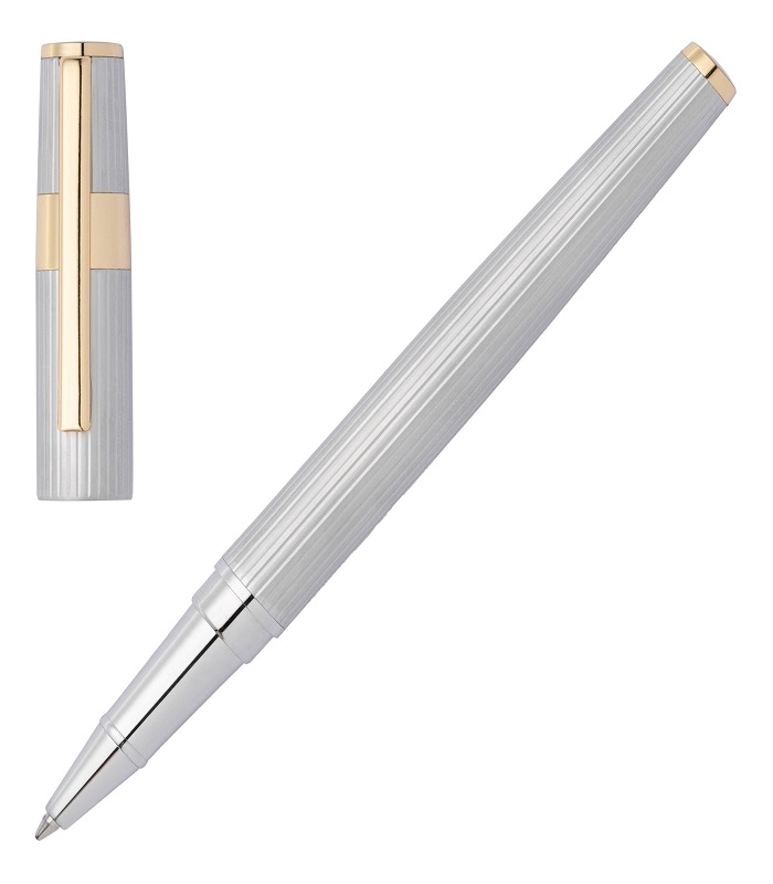 Hugo Boss Rollerball pen Gear Pinstripe Silver / Gold