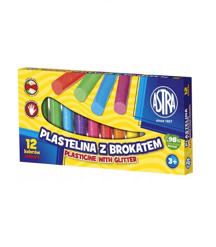 ASTRA Plasticine with glitter 12 colors