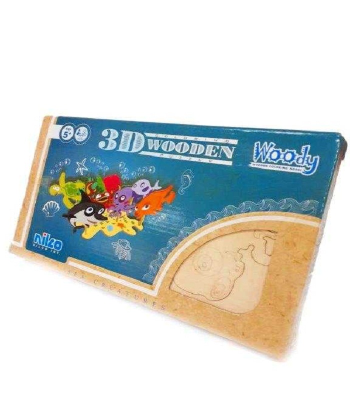 NILCO SEA CREATURES SHAPED 3D WOODEN PUZZLE