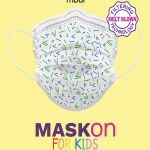 MaskOn Kids: KIDS - GREEN & BLUE TRIBAL - 50 Pack
