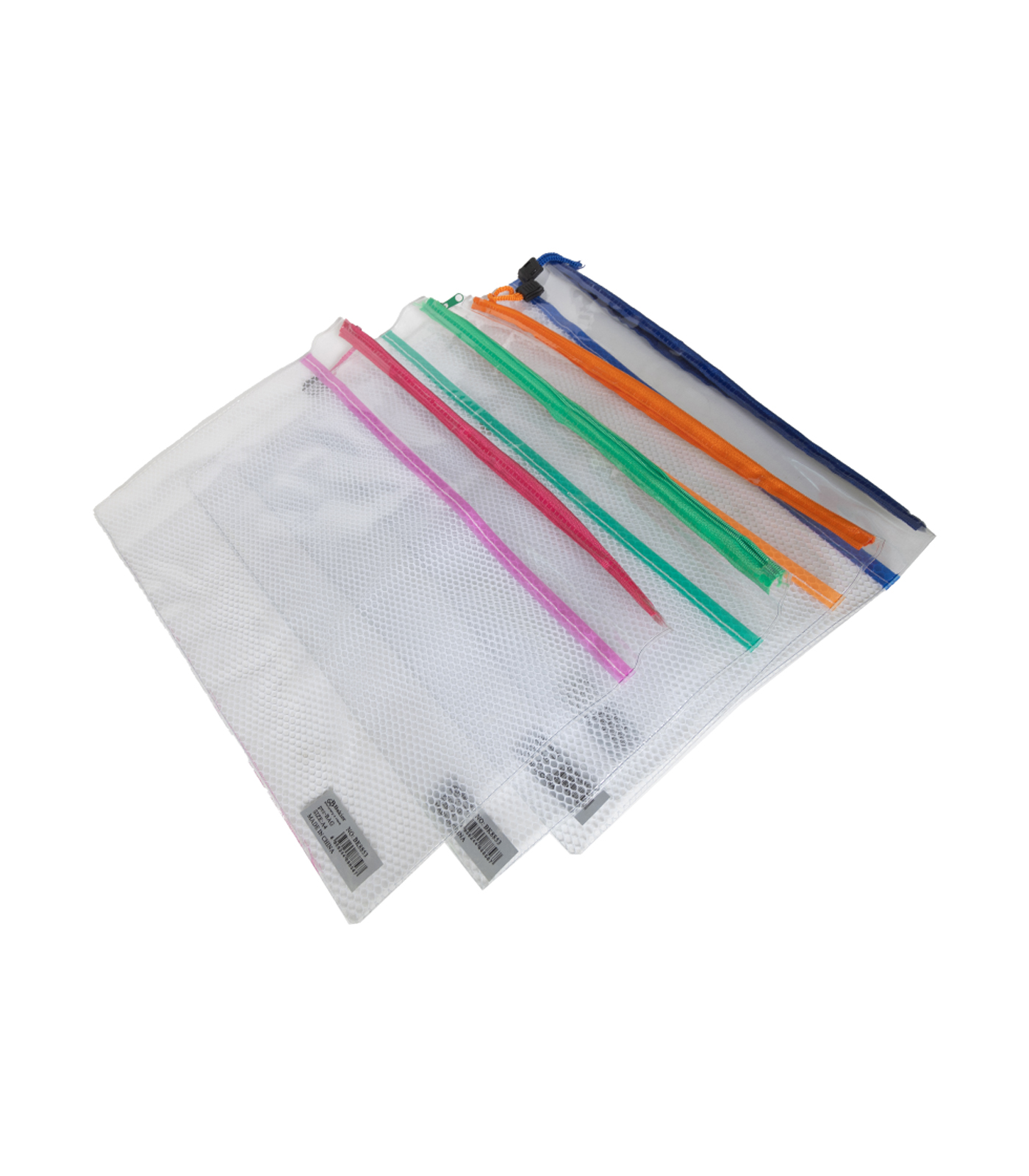Folder with colorful zipper - Transparent - A4