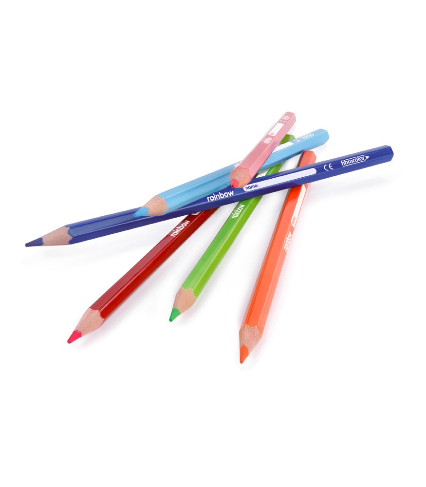 ETAFELT Fibracolor Rainbow Hexagonal colored pencil Pack of 12 Colors