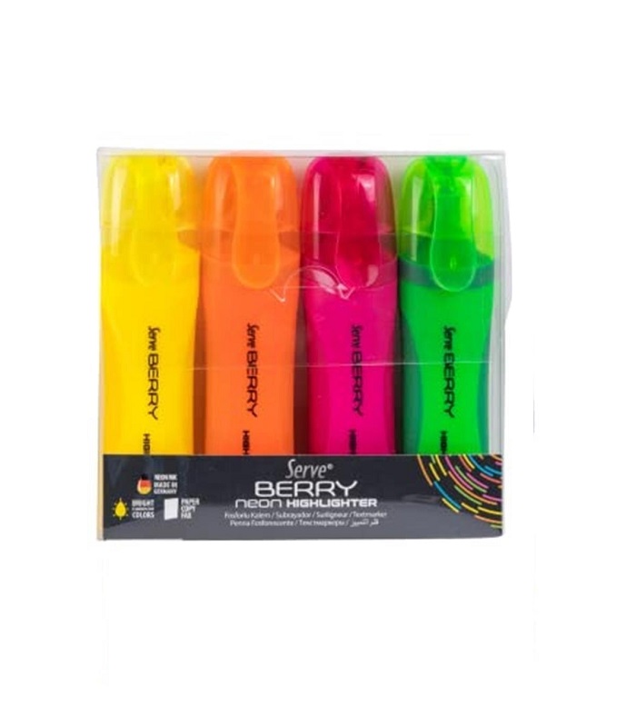 Serve Berry Neon Highlighter Pack of 4