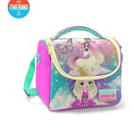 Coral High Kids Thermal Lunch Bag - Water Green Pink Unicorn Patterned