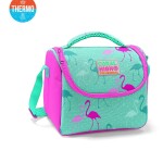Coral High Kids Thermal Lunch Bag - Water Green Neon Pink Flamingo Patterned