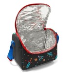 Coral High Kids Thermal Lunch Bag - Dark Gray Red Space Patterned