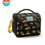 Coral High Kids Thermal Lunch Bag - Black Yellow Construction Machine Patterned