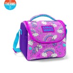 Coral High Kids Thermal Lunch Bag - Purple Light Pink Unicorn Patterned