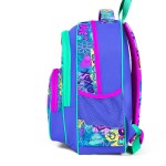 Coral High Kids Three Compartment School Backpack - Lavender Water Green Graffiti Patterned