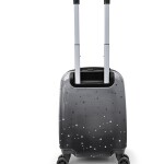 Coral High Kids Luggage suitcase - Dark Gray Black Dinosaur Patterned