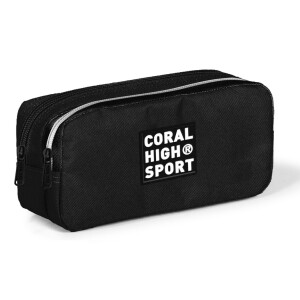 Coral High Sport Two Compartment Pencil case - Black
