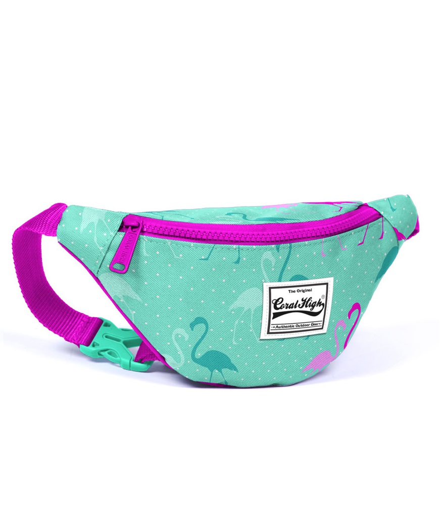 Coral High Kids Waist Bag - Water Green Patterned