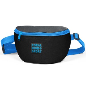 Coral High Sport Two Compartment Waist Bag - Black Dark Gray