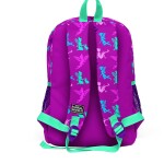 Coral High Kids Four Compartment School Backpack - Dark Pink Water Green Fairy Patterned
