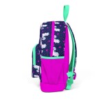Coral High Kids Two Compartment Backpack - Navy Blue Pink Unicorn Pattern