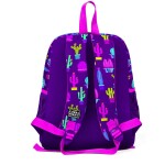 Coral High Kids Two Compartment Backpack - Purple Pink Cactus Patterned