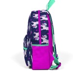 Coral High Kids Two Compartment Small Nest Backpack - Navy Blue Pink Unicorn Pattern