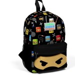 Coral High Kids Two Compartment Small Nest Backpack - Black Ninja Patterned