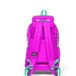 Coral High Kids Three Compartment Squeegee School Backpack - Light Pink Water Green Macaron Patterned