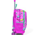 Coral High Kids Three Compartment Squeegee School Backpack - Light Pink Water Green Macaron Patterned