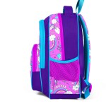 Coral High Kids Three Compartment School Backpack - Purple Light Pink Unicorn Patterned