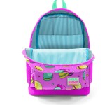 Coral High Kids Four Compartment School Backpack - Light Pink Water Green Macaron Patterned