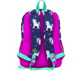 Coral High Kids Four Compartment School Backpack - Navy Pink Unicorn Patterned