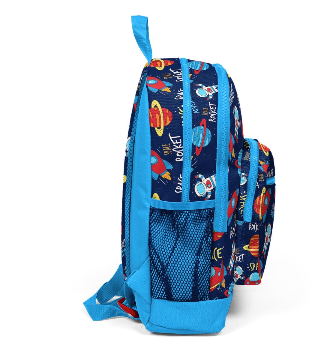 Coral High Kids Four Compartment School Backpack - Navy Blue Space Pattern
