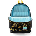 Coral High Kids Four Compartment School Backpack - Black Yellow Backhoe Patterned