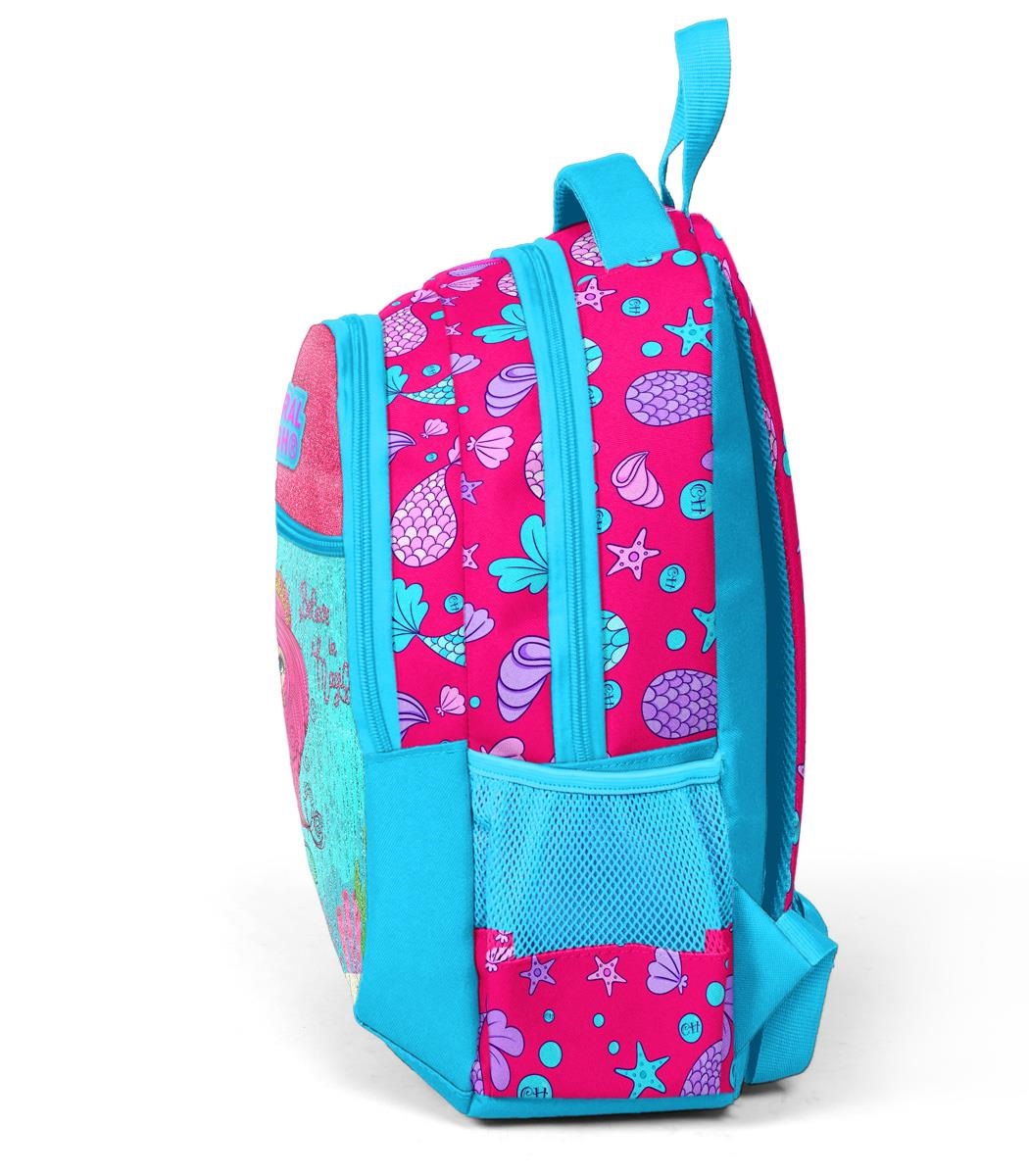 Coral High Kids Three Compartment School Backpack - Pink Mermaid Pattern