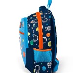 Coral High Kids Three Compartment School Backpack - Navy Blue Blue Astronaut Patterned