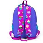 Coral High Kids Three Compartment School Backpack - Lavender Pink Cupcake Patterned